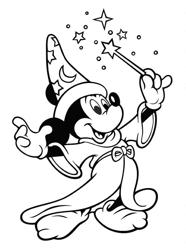 Mickey doing magic fantasia coloring pages mickey coloring pages mickey mouse coloring pages mickey mouse drawings