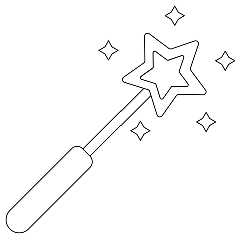 Magic wand coloring page free printable coloring pages