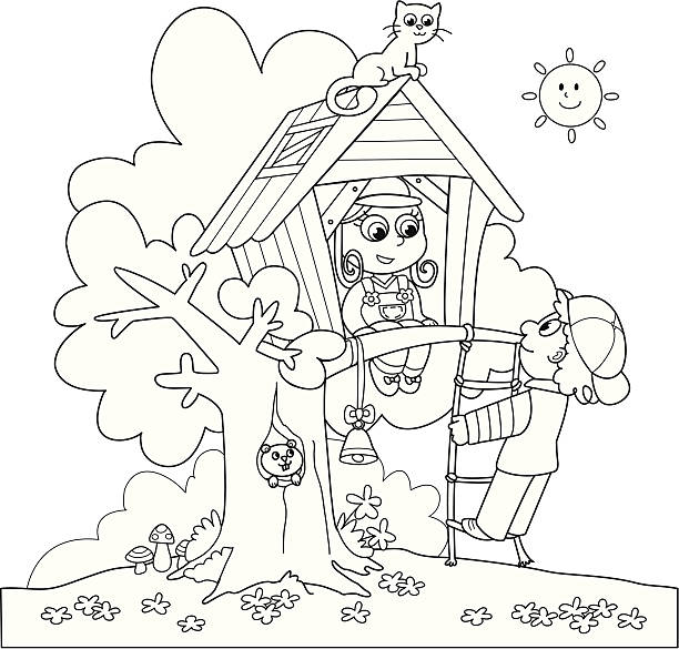 Tree house stock illustration