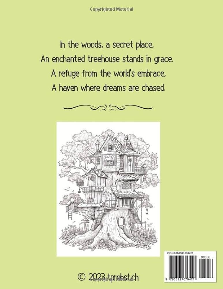 Enchanted treehouse poem coloring book