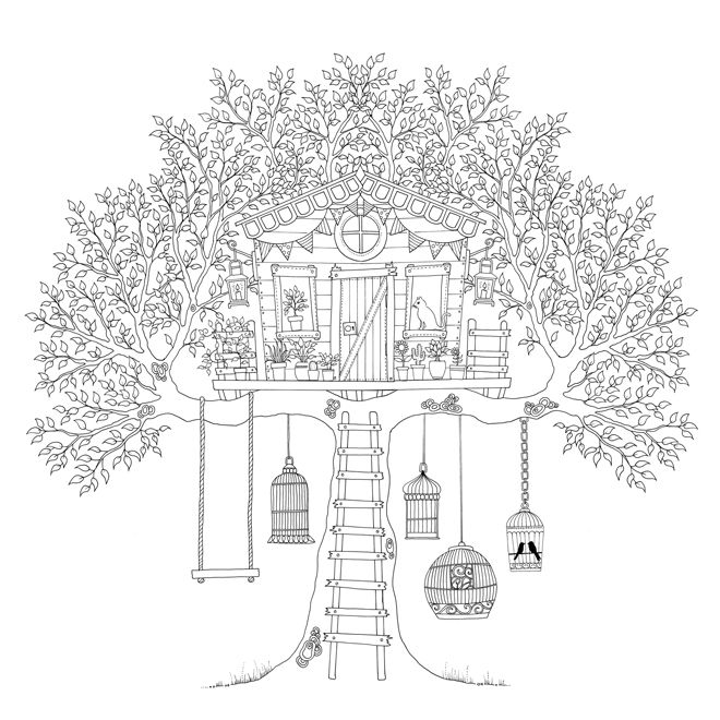 Treehouse coloring pages