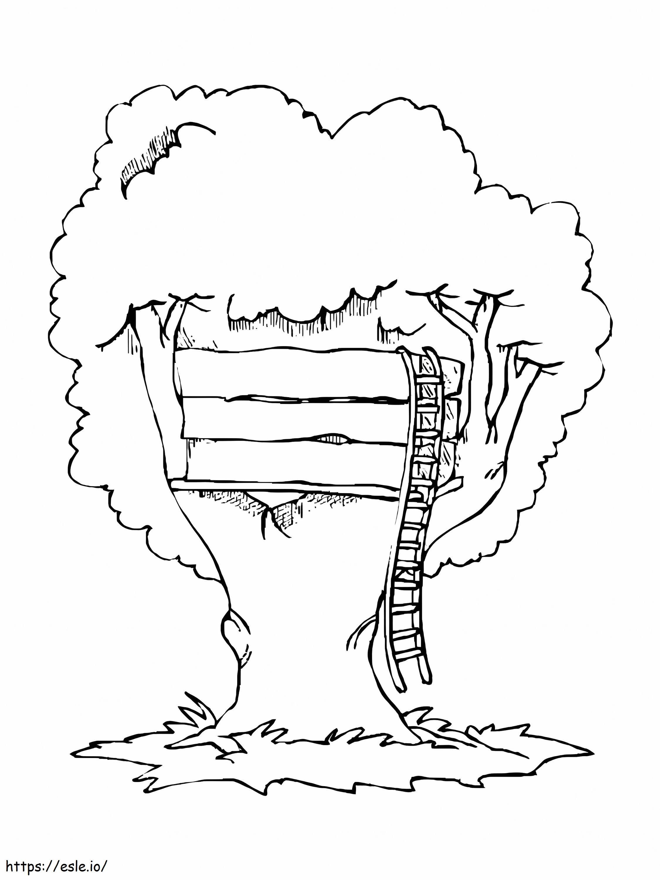 Normal treehouse coloring page