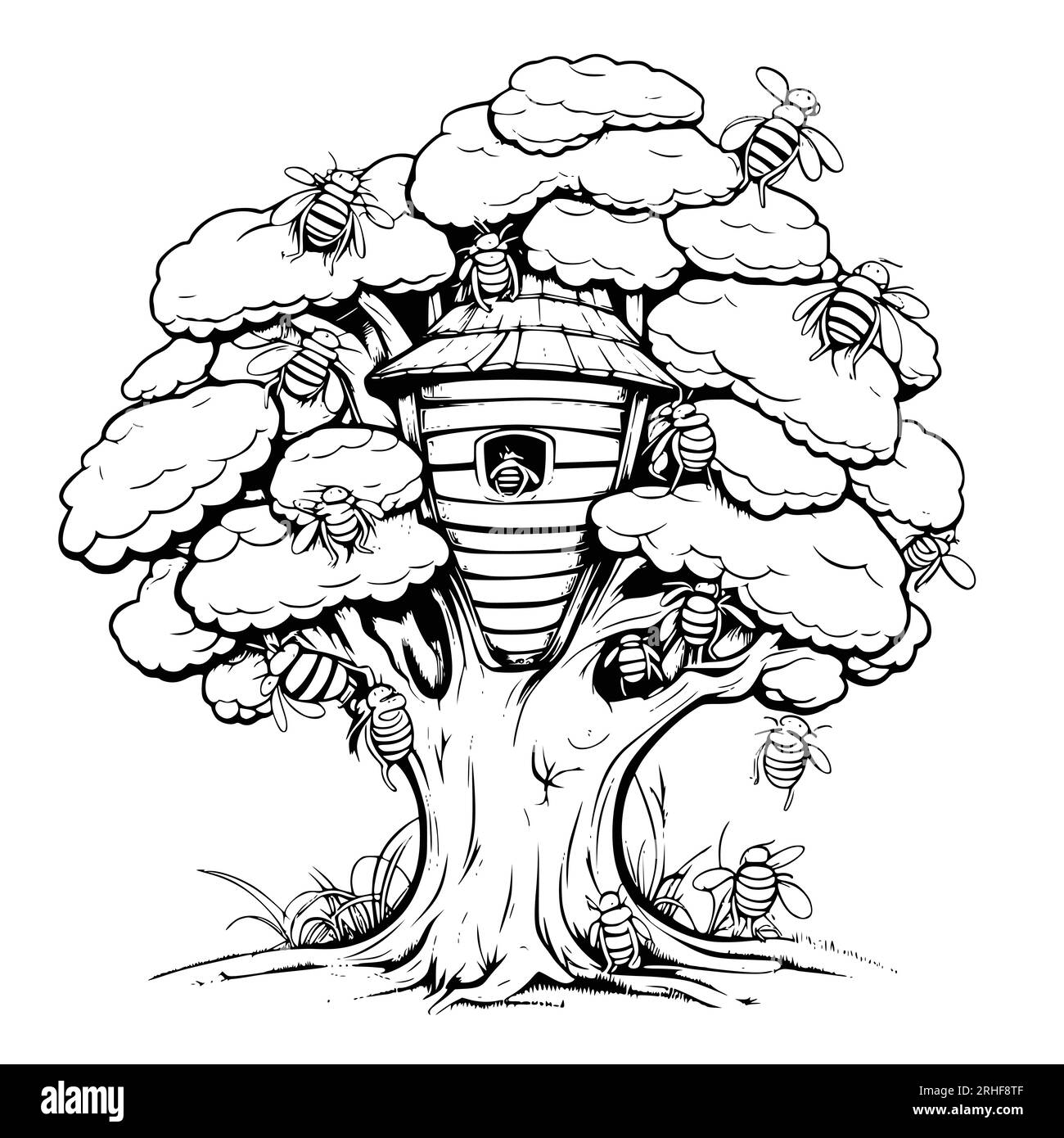 Beehive coloring pages hi