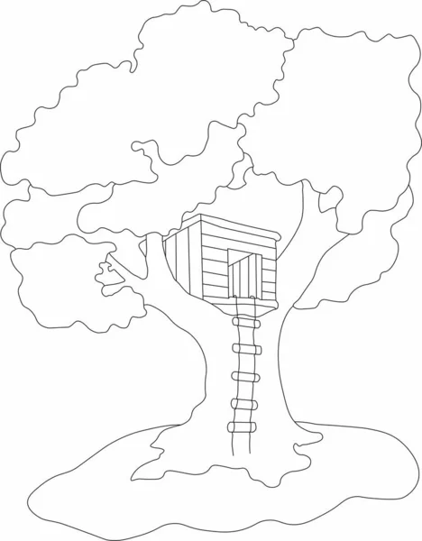 Tree house sketch vector images