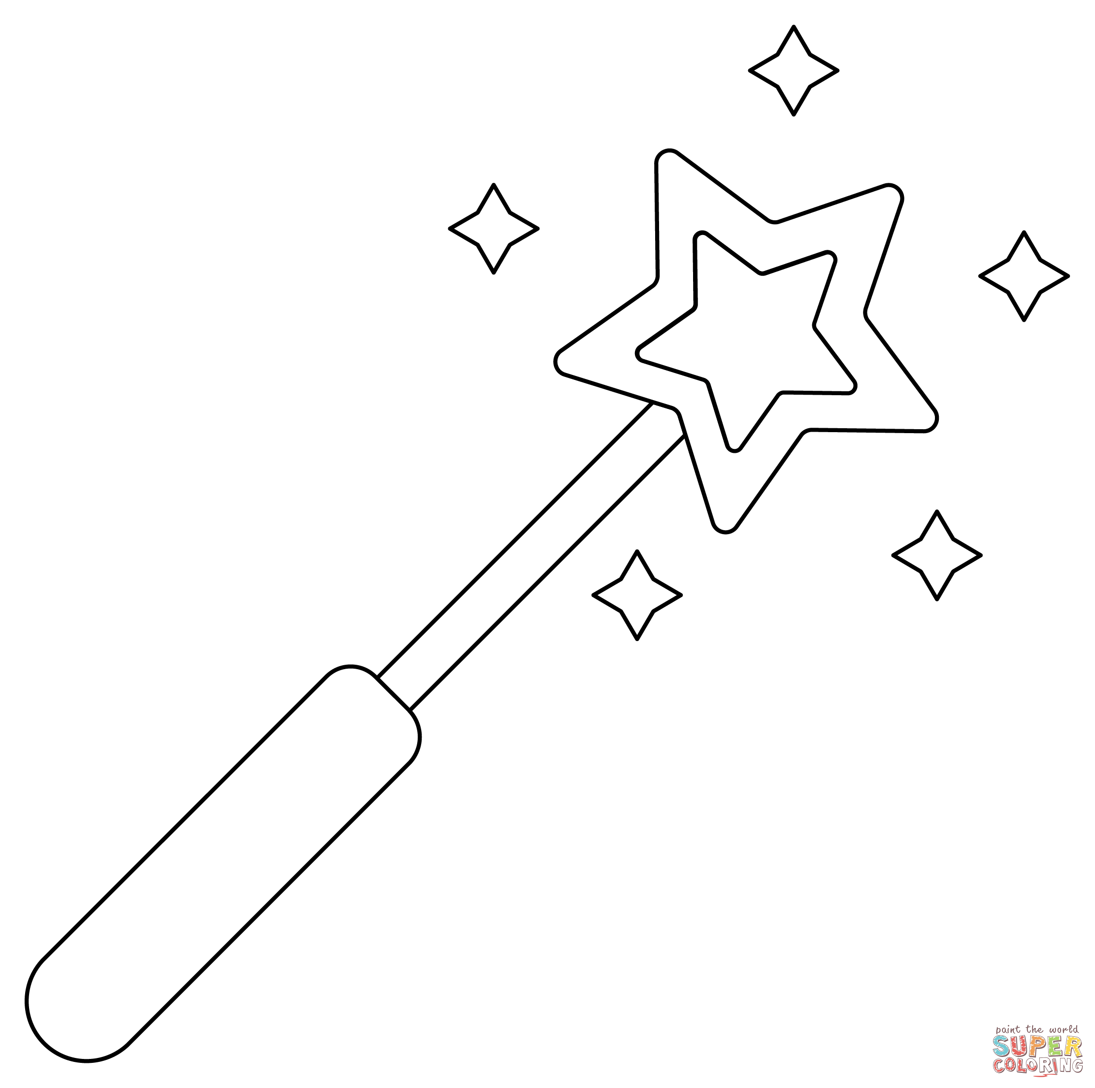 Magic wand coloring page free printable coloring pages