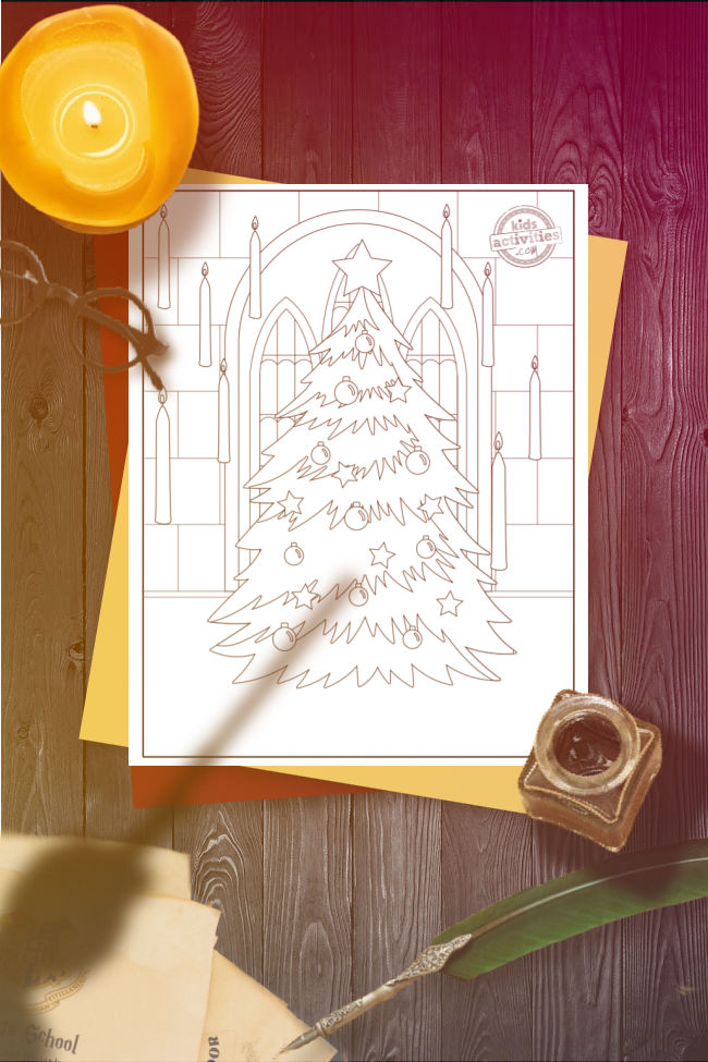 Harry potter christmas coloring pages free printables