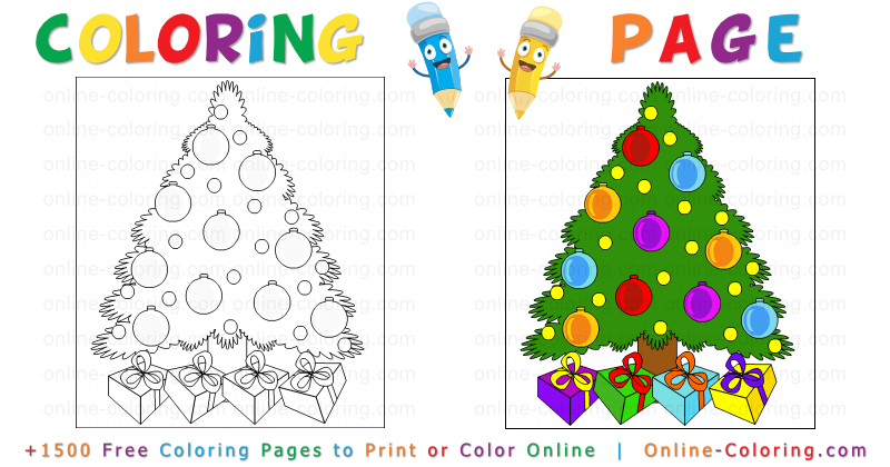 Christmas tree free online coloring page