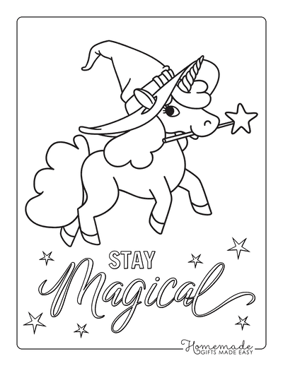 Magical unicorn coloring pages for kids adults