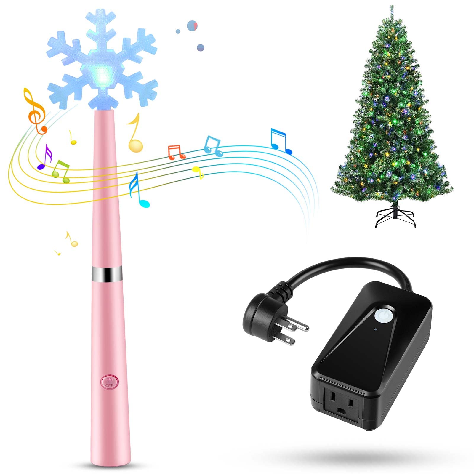 Magic light wand wireless remote control outlet for christmas string lights and decorations lights remote magic wand switch kit with music ideas for kidsfriendsfamily pink electronics