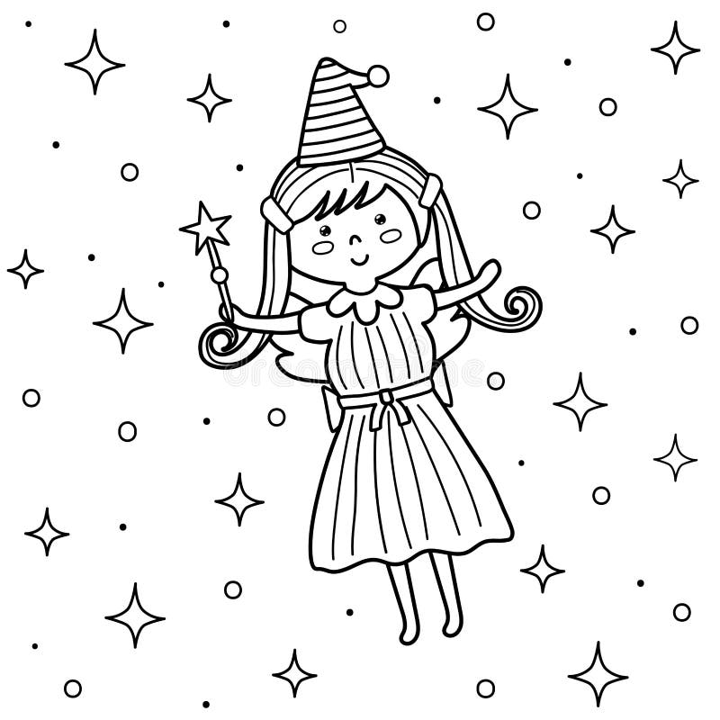 Magic wand coloring page stock illustrations â magic wand coloring page stock illustrations vectors clipart