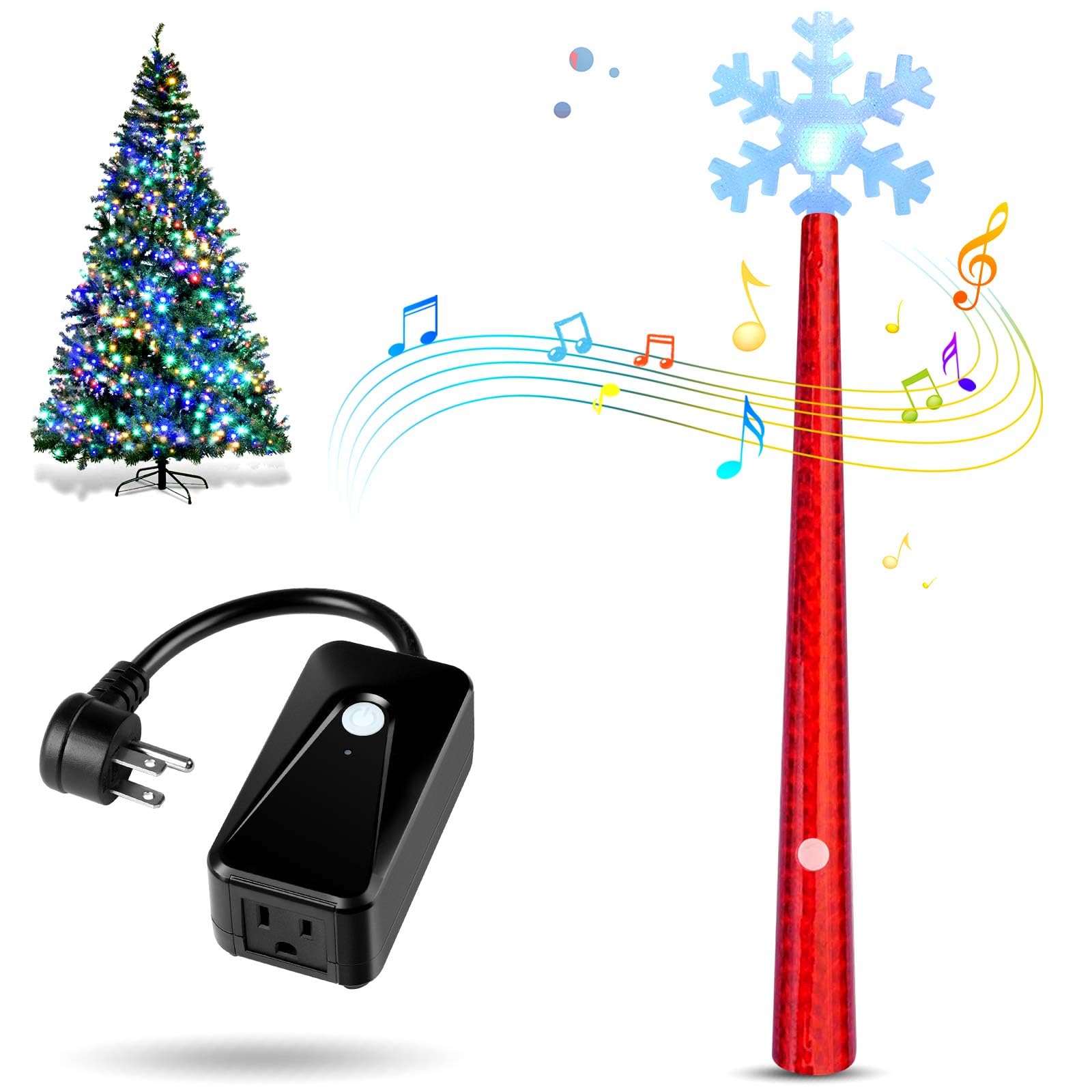 Magic light wand wireless remote control outlet for christmas string lights and decorations lights remote magic wand switch kit with music ideas for kidsfriendsfamily red electronics