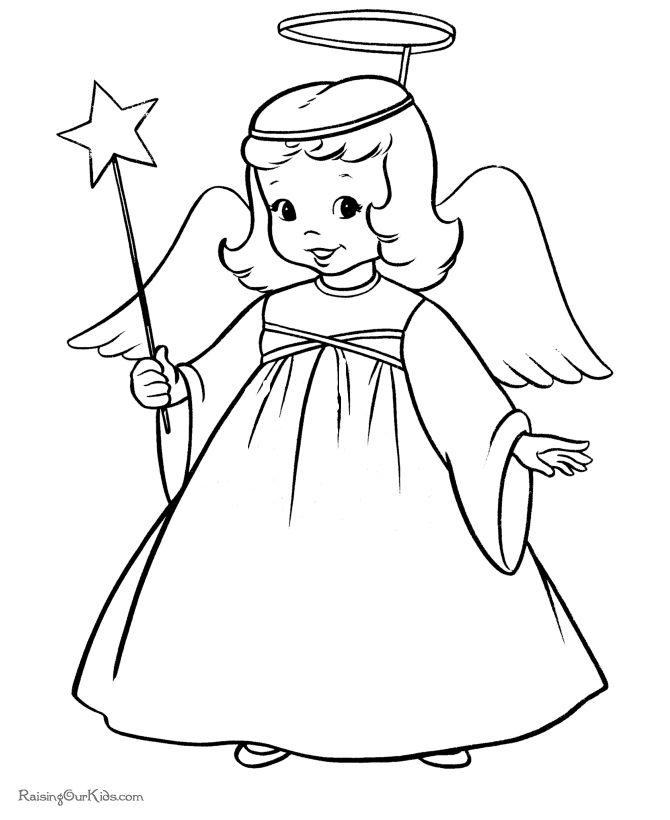 Christmas angel coloring pages