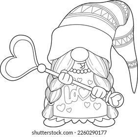 Gnome cartoon coloring book stock photos and pictures