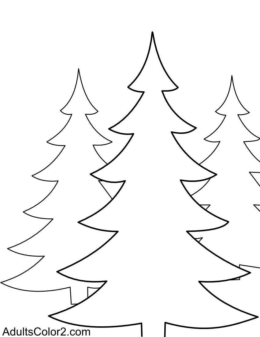 Christmas tree coloring pagetrees toppers and trim