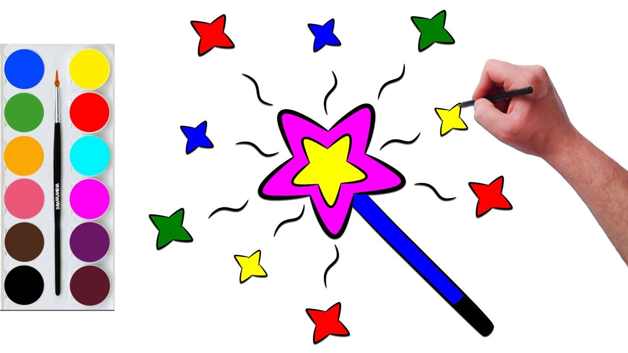 How to draw and color a magic wand