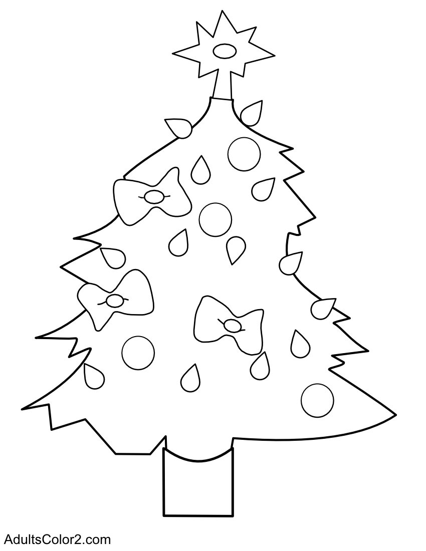 Christmas tree coloring pagetrees toppers and trim