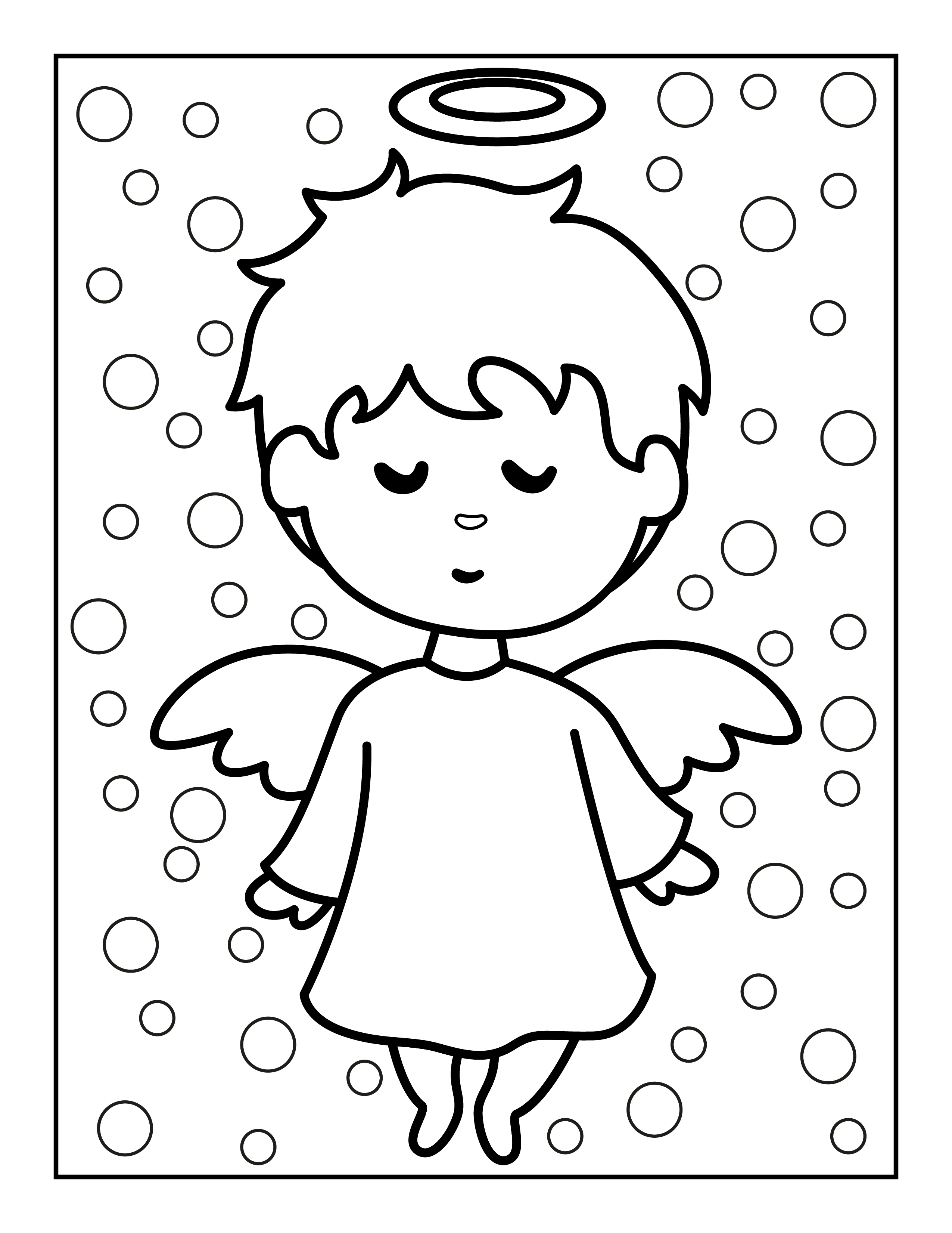 Adorable angel coloring pages north pole christmas