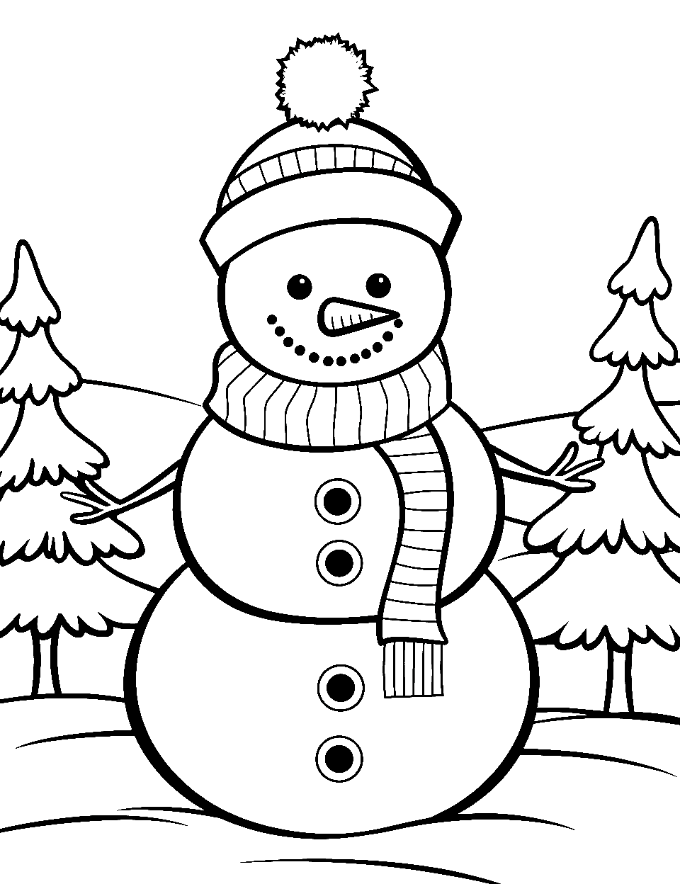 Snowman coloring pages free printable sheets