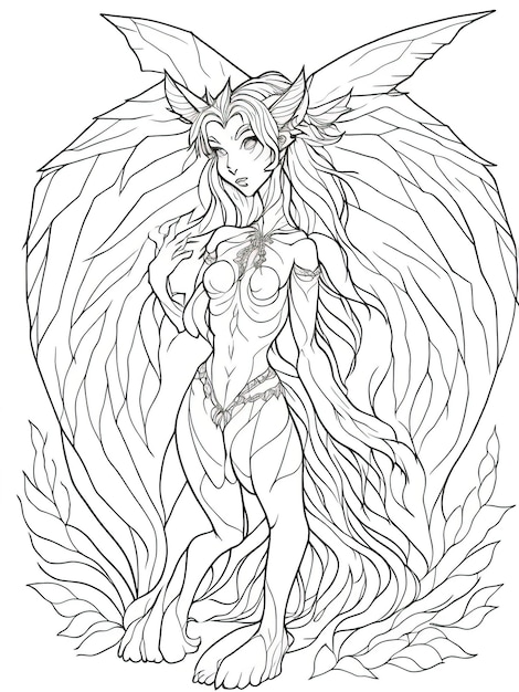 Premium vector discover the enchantment mythical creatures coloring page