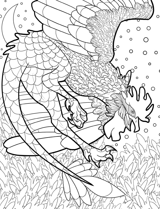 Mythical creatures coloring book for adults â young dreamers press
