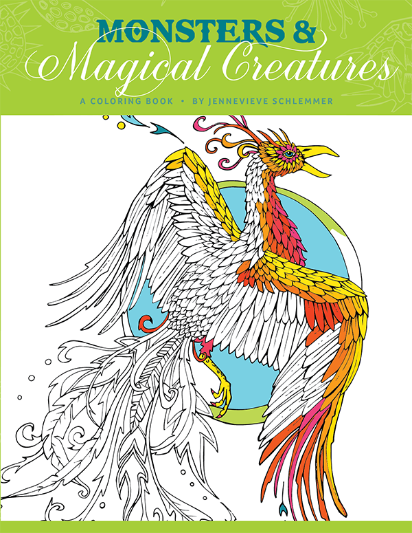 Dungeoneer pack monsters magical creatures coloring book â short leg studio