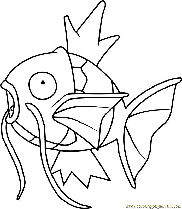 Magikarp pokemon coloring page for kids