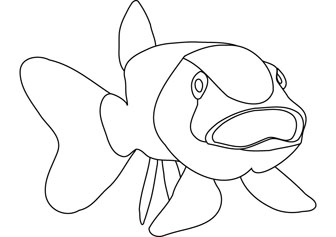 Download free bigmouth fish coloring page