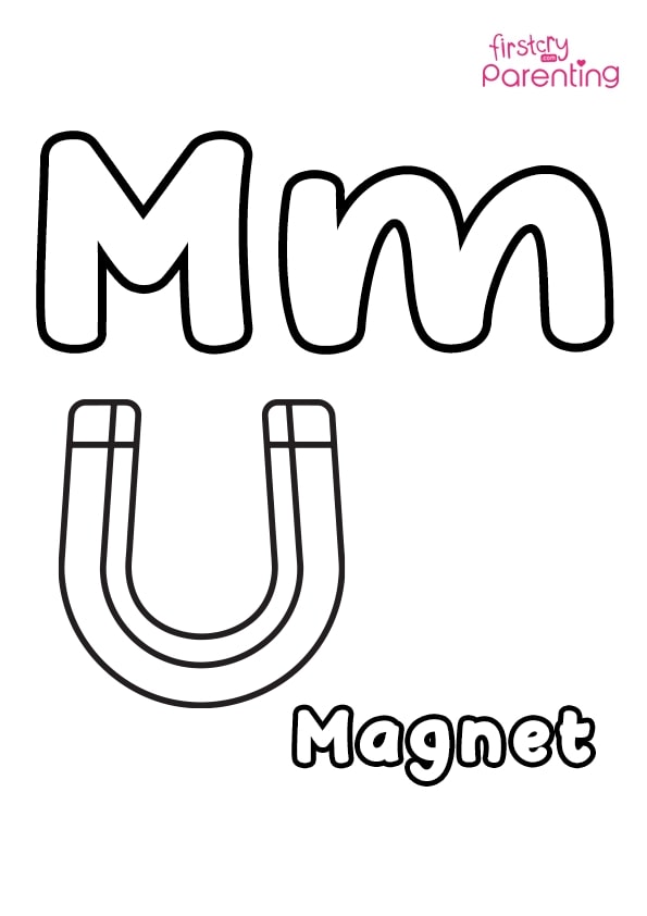 Letter m coloring page for kids