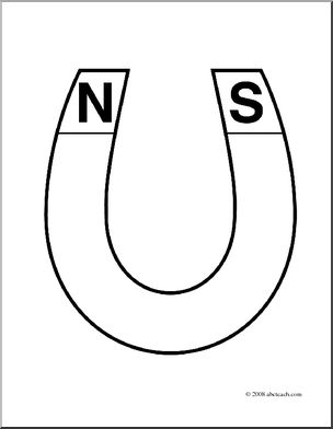 Clip art magnet horseshoe coloring page i