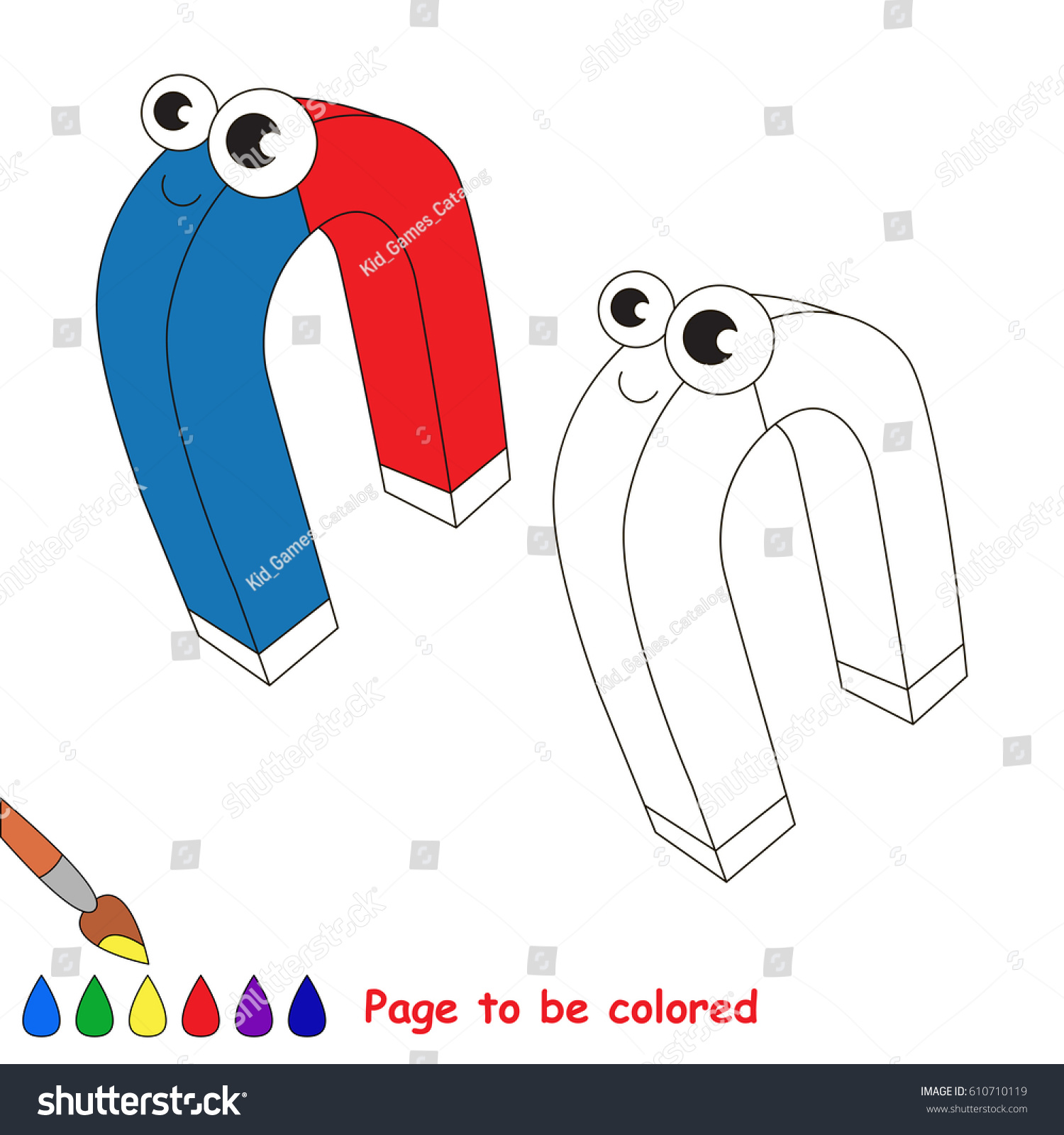 Magnet be colored coloring book preschool stock vector royalty free