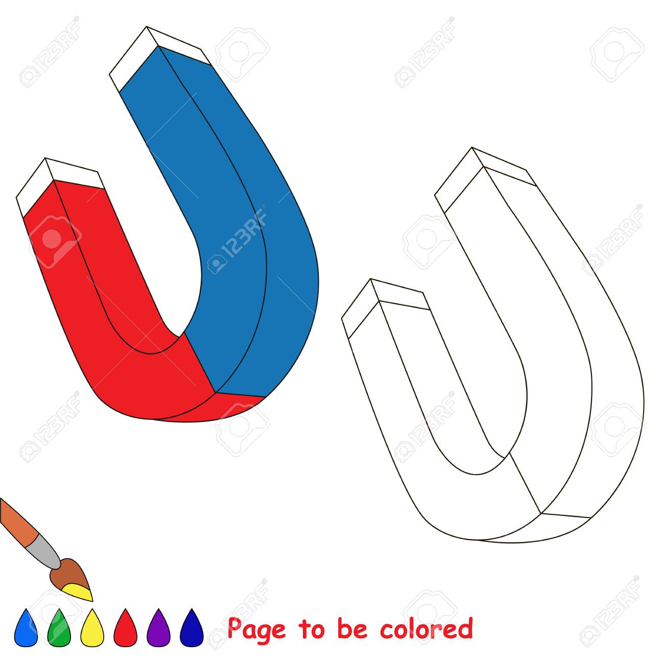 Magnet to be colored the coloring book for preschool kids with easy educational gaming level royalty free svg cliparts vectors and stock illustration image