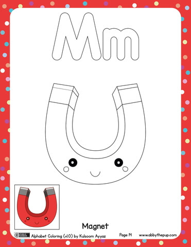 M is for magnet coloring page free printable coloring pages