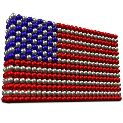 Flags magnetic balls coloring