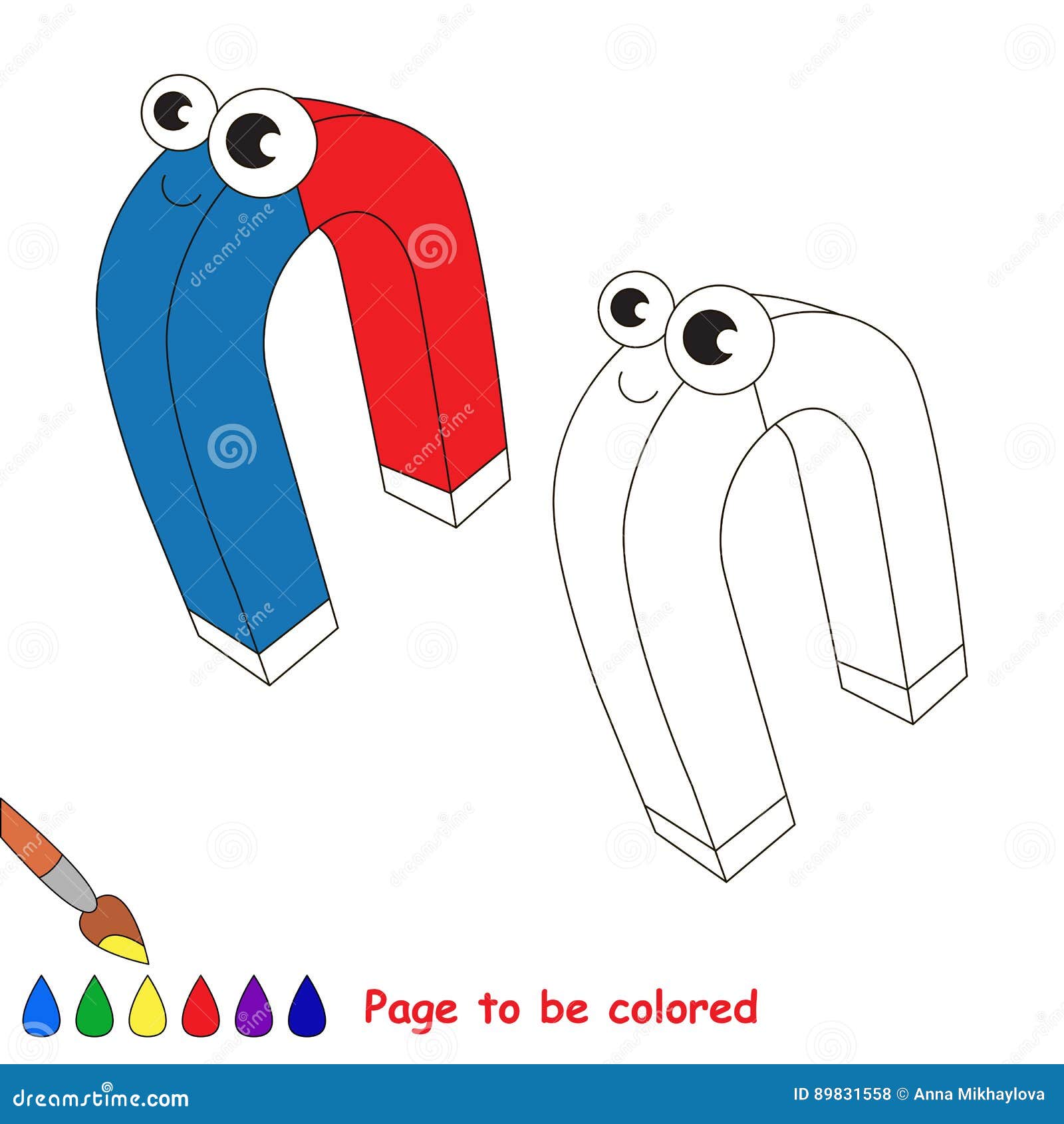 Page to be colored simple education game for kids stock vector