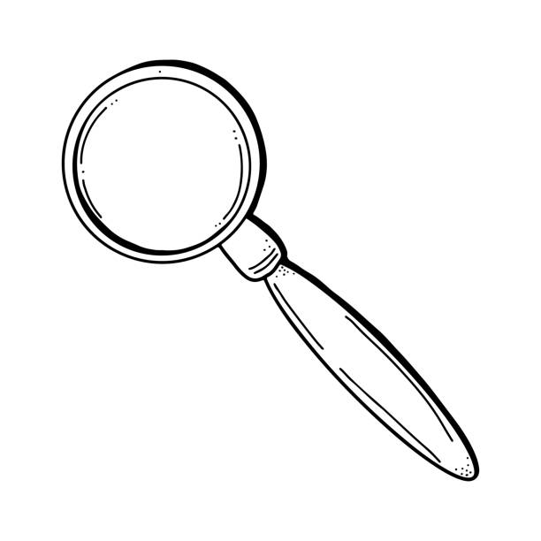 Old fashioned magnifying glass cartoon stock illustrations royalty