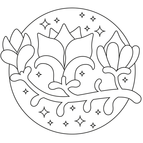 Magnolia coloring page free printable coloring pages