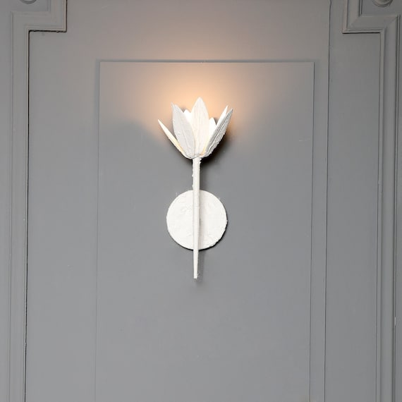 Magnolia wall sconce resin plastering metal plastering brutallist dome wall light flower petal