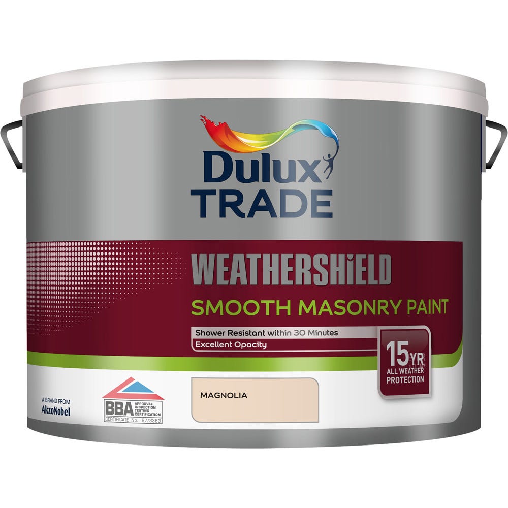 Dulux trade weathershield smooth masonry paint magnolia