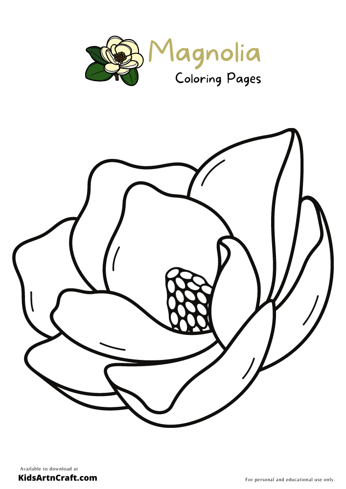 Magnolia coloring pages for kids â free printables