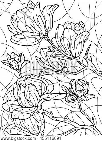 Coloring book flowers vector photo free trial bigstock