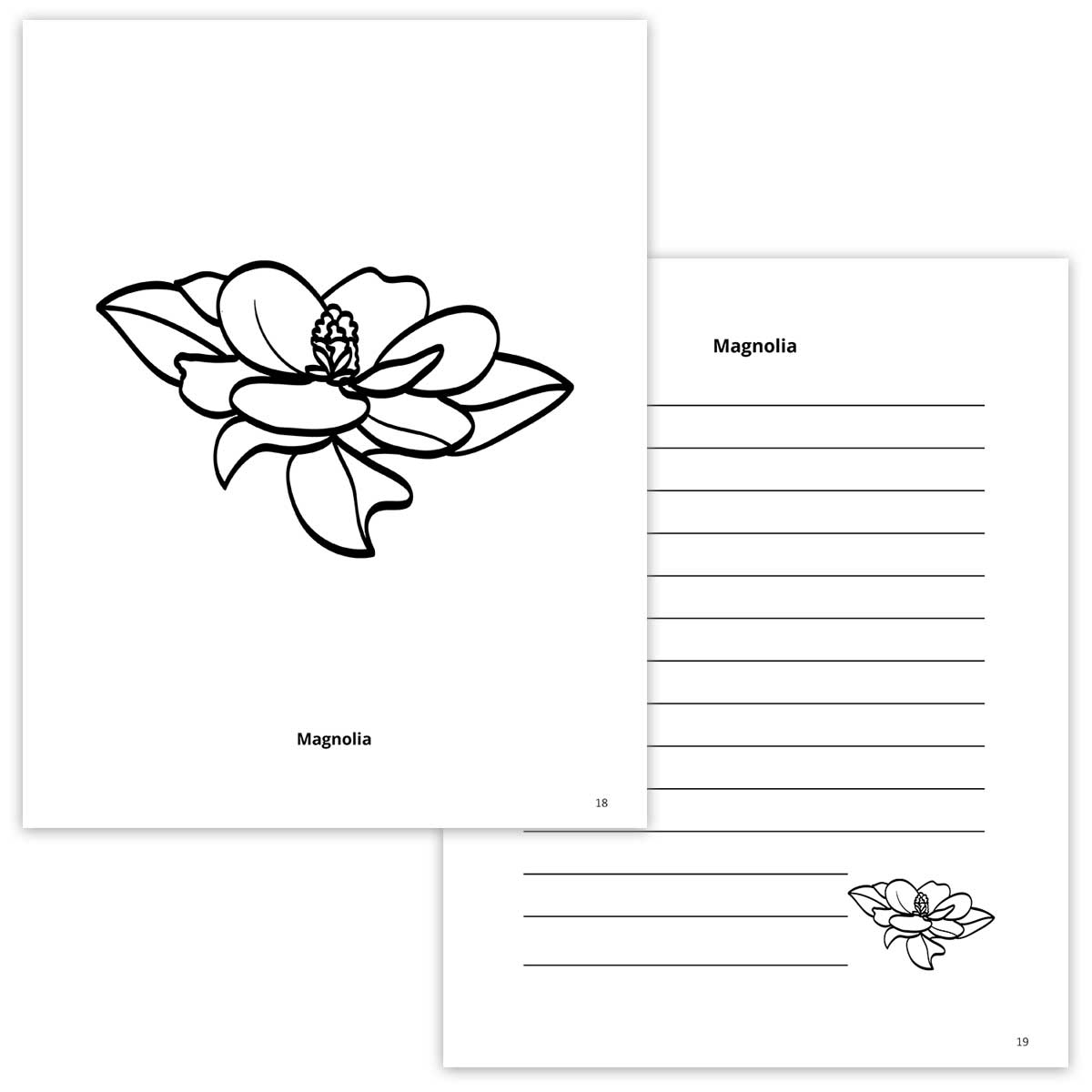 Free flower coloring pages and notebook printables