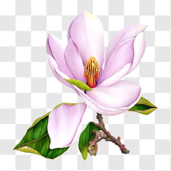 Download beautiful pink magnolia flower in bloom png online