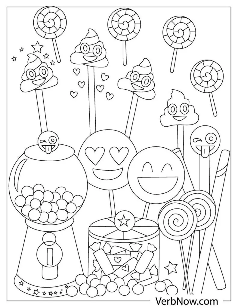 Free emoji coloring pages book for download printable pdf