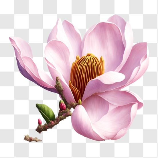 Download beautiful pink magnolia flower blooming png online