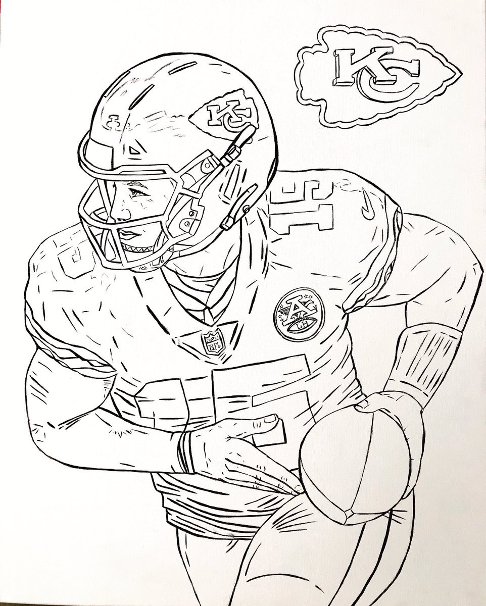 Patrick mahomes coloring pages printable for free download