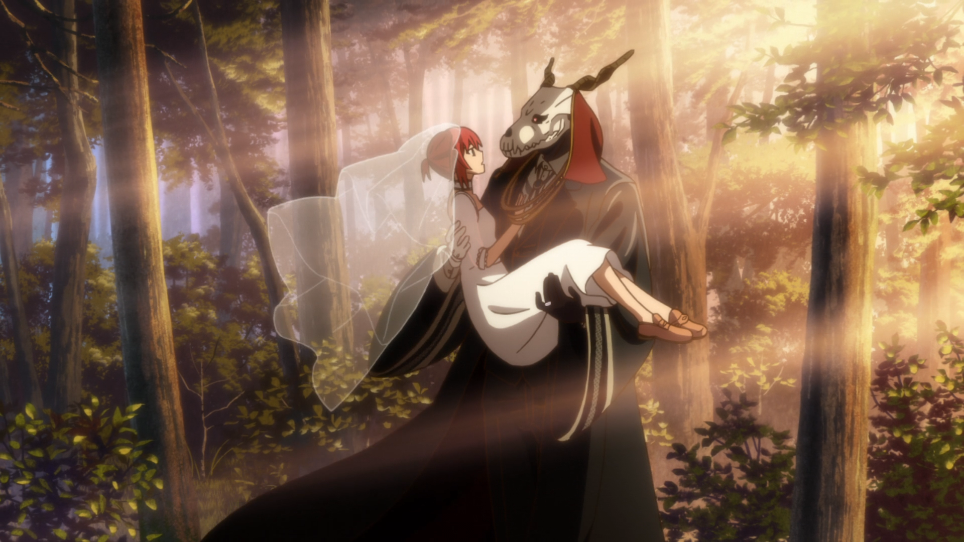 Wallpaper girl, background, anime, art, two, fascinator, Mahou Tsukai no  Yome for mobile and desktop, section сёнэн, resolution 1920x1132 - download