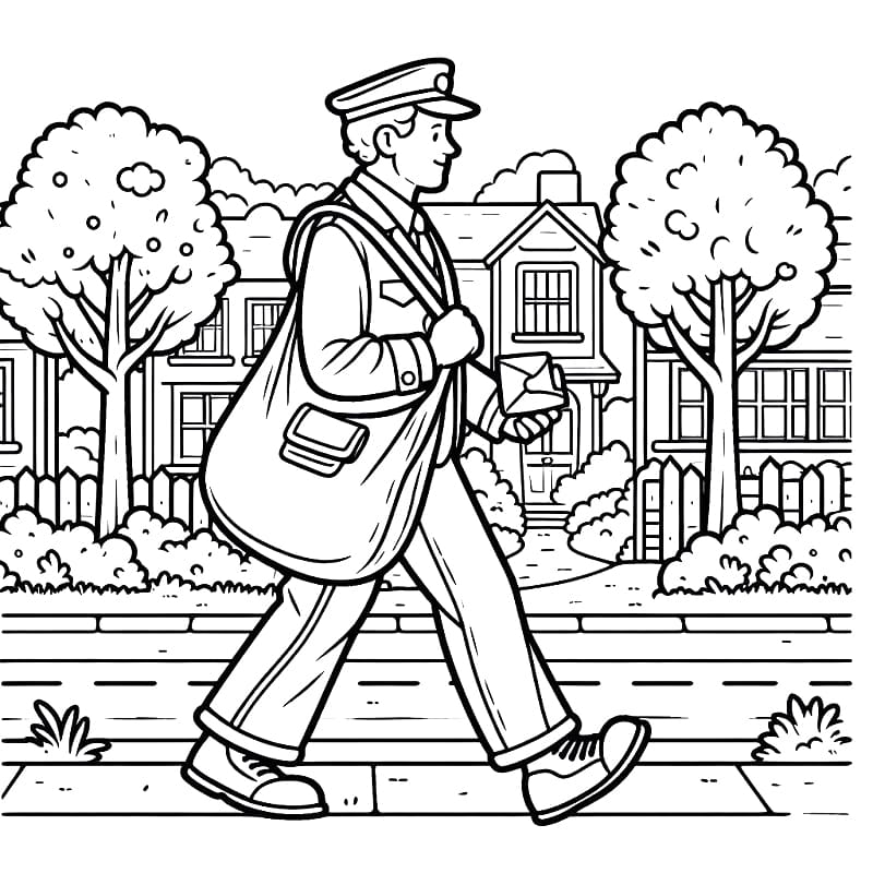 Postman mailman coloring pages