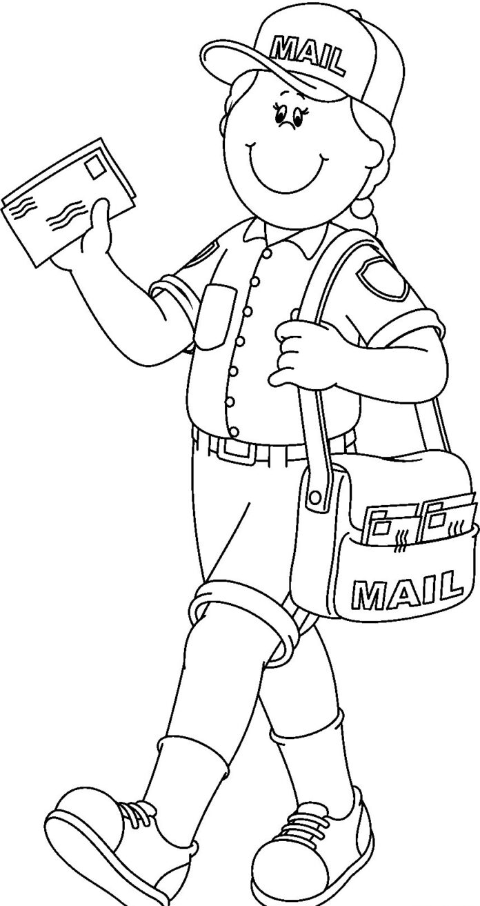 Coloring book mrs postman to print and online