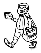 Postal worker coloring pages