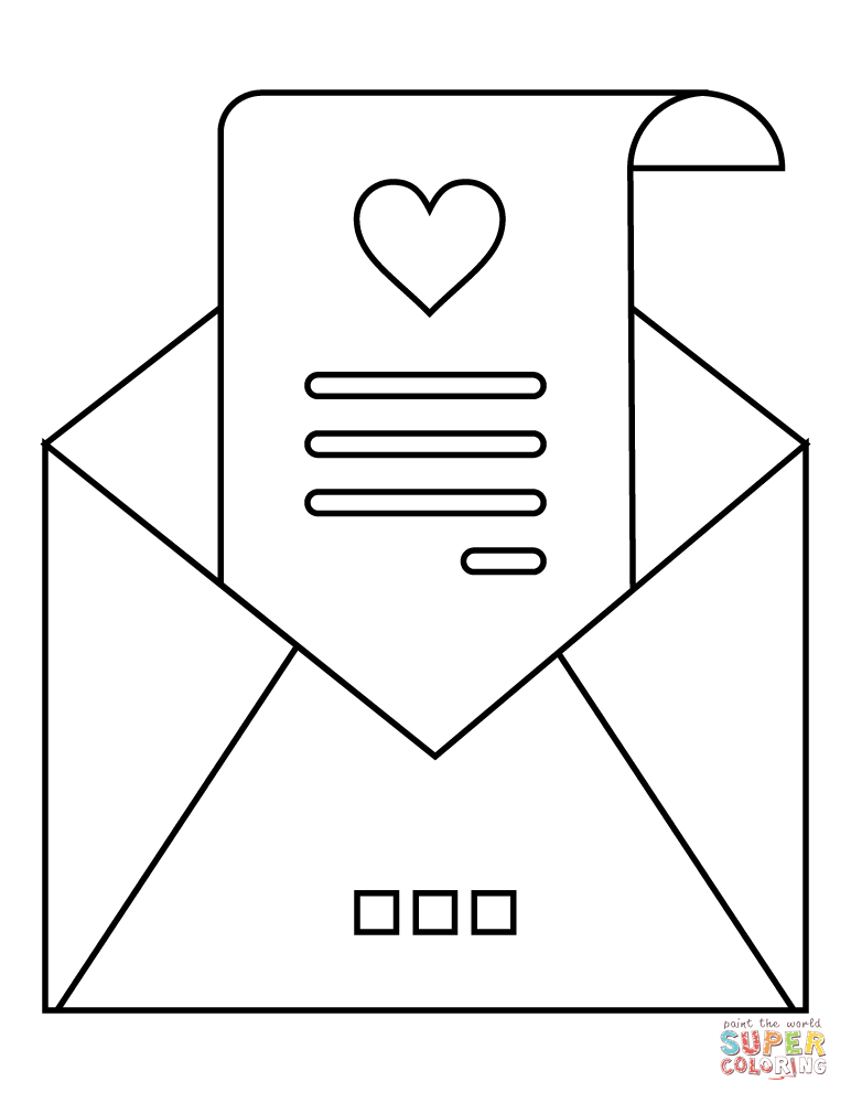 Valentines day love mail coloring page free printable coloring pages
